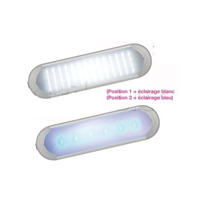 Plafonnier plat jour/nuit avec interrupteur 12/24V 84LEDS A POS