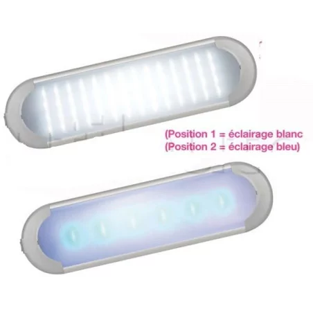 Plafonnier plat jour/nuit avec interrupteur - A poser - 12/24 Volts 120LEDS APOS