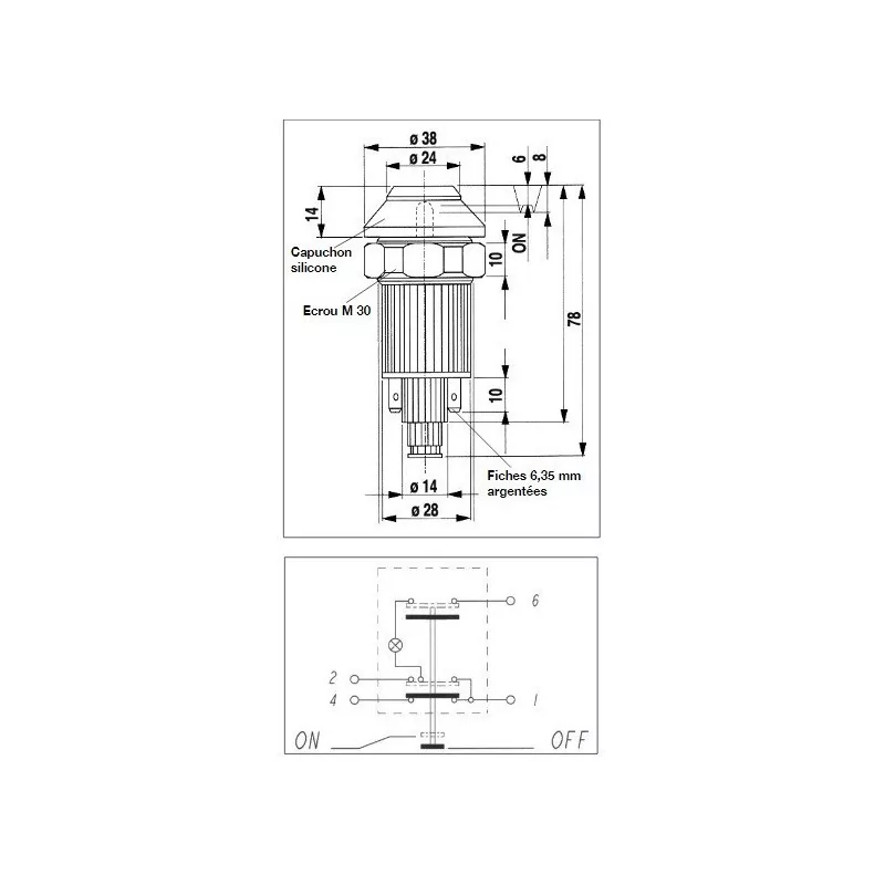 Interrupteur / Contacteur à bouton poussoir - Haute performance VENTILATION 12V.