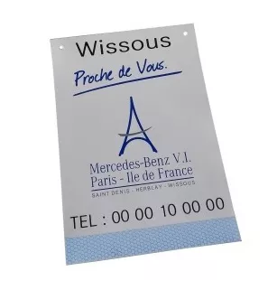 DRAPEAU DE HAYON BLANC PERSONNALISE 2 COULEURS (VENDU PAR 100)