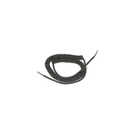 Cordon spiralé PVC 2 x 0.75 mm² - Longueur 3 mètres - sans prise NOIR