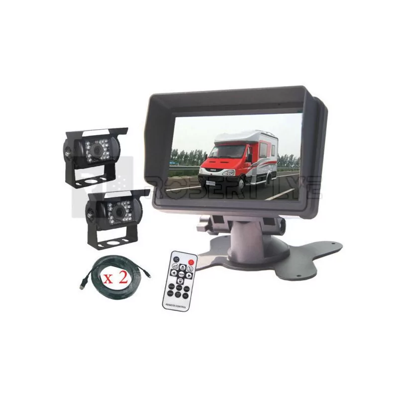 Kit de rétrovision écran LCD 5 pouces avec 2 caméras