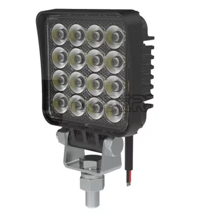 Phare de travail avec ou sans interrupteur 16 Leds OSRAM - 10/30 Volts - L 83 x H 110 x Ep 42 mm - IP67/IP69K