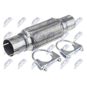 Raccord Flexible D'échappement 60 mm x 300 mm - Acier inoxydable - Pinces incluses