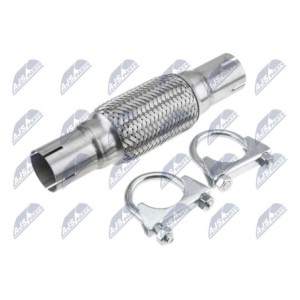 Raccord Flexible D'échappement 45 mm x 250 mm - ACIER INOXYDABLE - PINCES INCLUSES Raccord Flexible D'échappement 45 mm x 250 mm - ACIER INOXYDABLE - PINCES INCLUSES