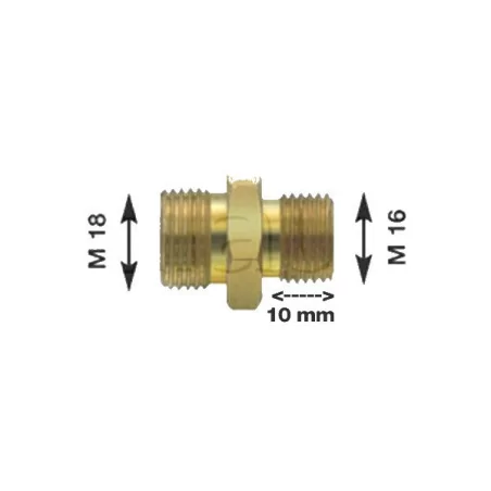 Olivette raccord pour flexibles air M16 X 1.5 Longueur filetage 10 mm