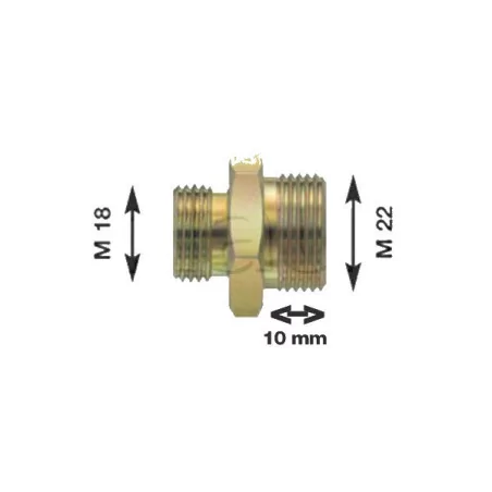 Olivette raccord pour flexibles air M22 X 1.5 Longueur filetage 10 mm