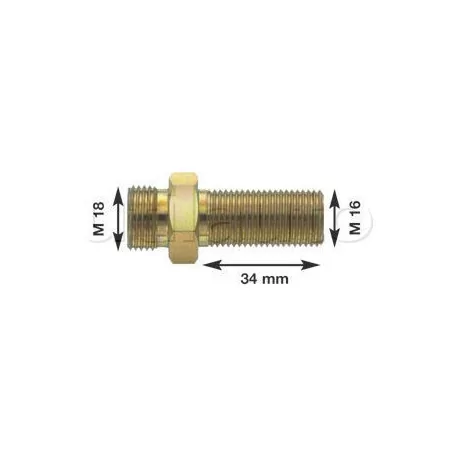 Olivette raccord pour flexibles air M16 X 1.5 Longueur filetage 34 mm