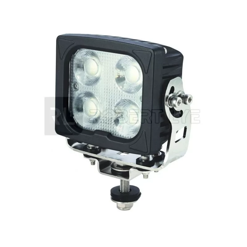 Phare de travail carré 4 leds avec lentille chauffante - 12/24 Volts - L 120 x H 121 x Ep 65 mm - IP68/69K