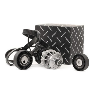 Pompe à eau+Jeu de courroie trapézoïdale à nervures BMW 047145276B, 1433712, 1433828