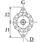 Alternateur 14 Volts 75 A, Valeo 437781, Mitsubishi A002T38676, Krauf ALM1133, Lucas LRA01545