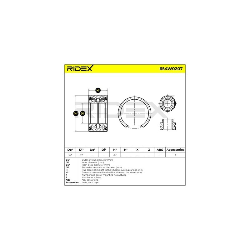 Kit de roulement de roue ABARTH, ALFA ROMEO, FIAT, LANCIA 71745047, 46773662, 55703171