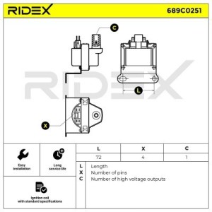 Bobine d'allumage CHEVROLET, GENERAL MOTORS, OPEL 93230799, 03474283, 1208003