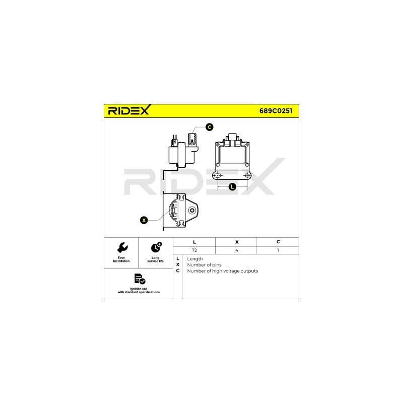 Bobine d'allumage CHEVROLET, GENERAL MOTORS, OPEL 93230799, 03474283, 1208003