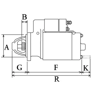 Démarreur 12V 2.0Kw 11dents Bosch 1986S00924, Toyota 28100-0G040, 28100-0R010, 28100-0R030