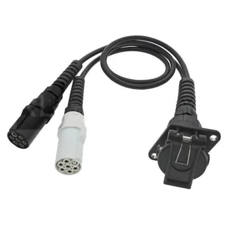 Adaptateur pour camion porteur avec remorque 15 broches / 2 fiches 24 Volts 24N et 24S