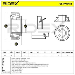 Kit de roulement de roue KIA 51720FD000, KK15033047, KK15033065