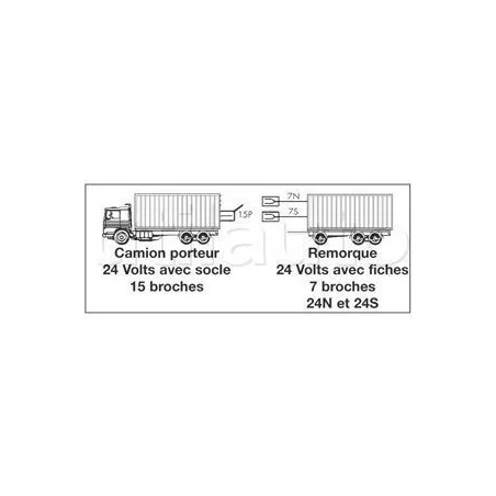 Adaptateur pour camion porteur avec remorque 24V