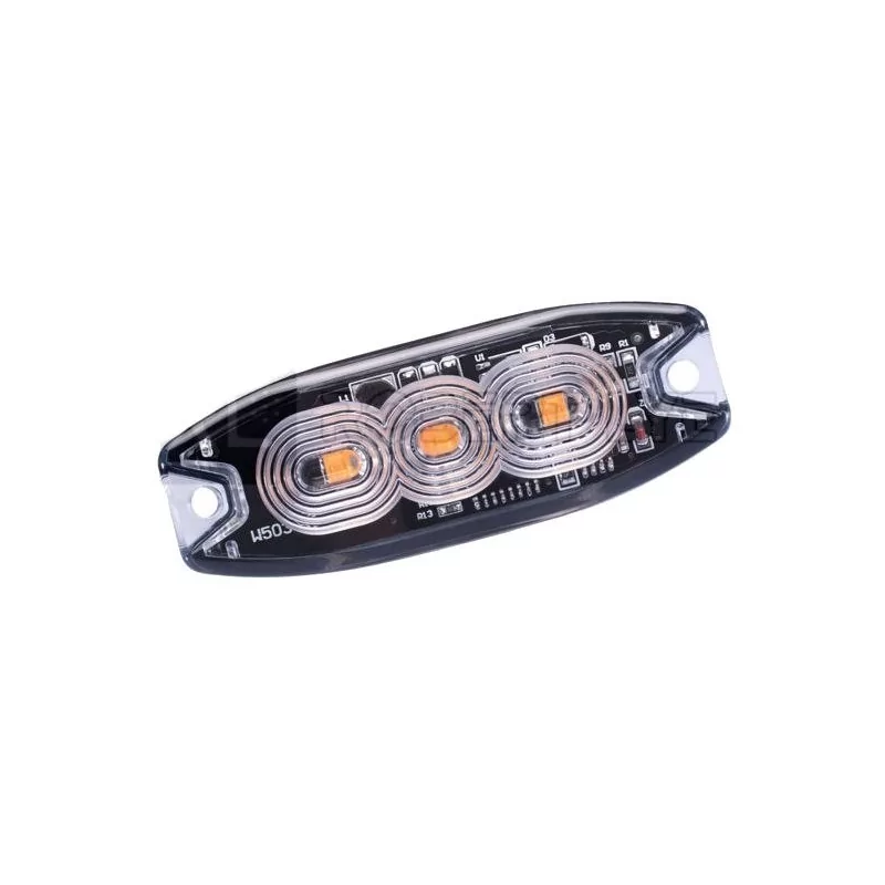 Luce di penetrazione extra piatta arancione 3 LED 12/24 Volt