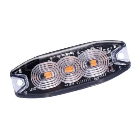 Luce di penetrazione extra piatta arancione 3 LED 12/24 Volt