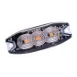 Luce di penetrazione extra piatta arancione 3 LED 12/24 Volt