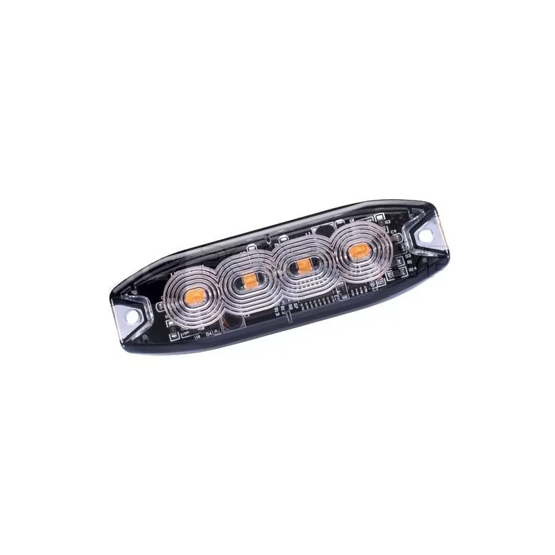 Extra flache orangefarbene Penetrationsleuchte mit 4 LEDs – 12/24 Volt