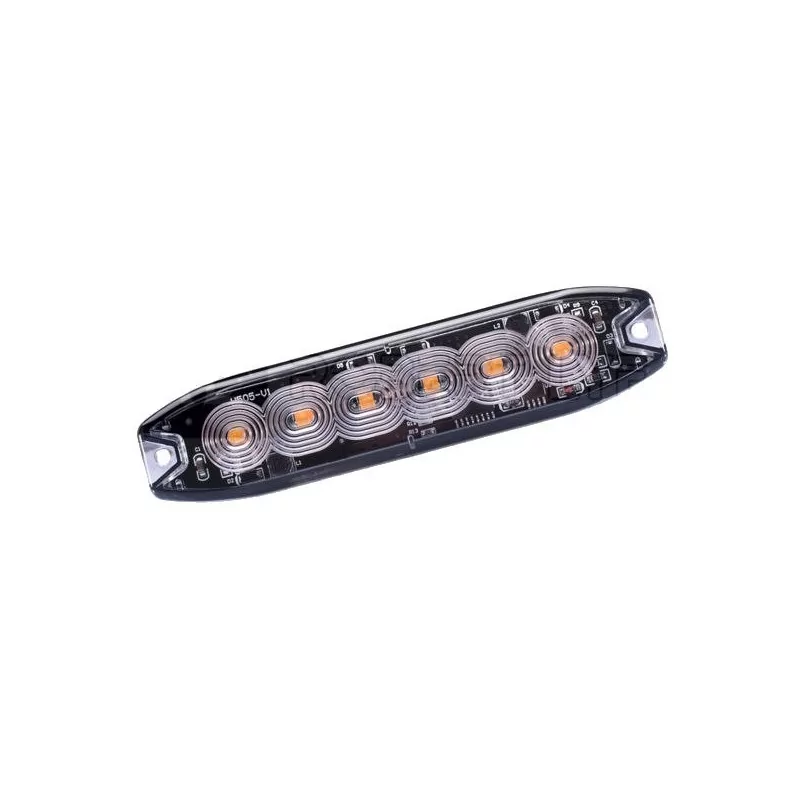 Feu de pénétration orange extra plat 6 Leds 12/24 Volts