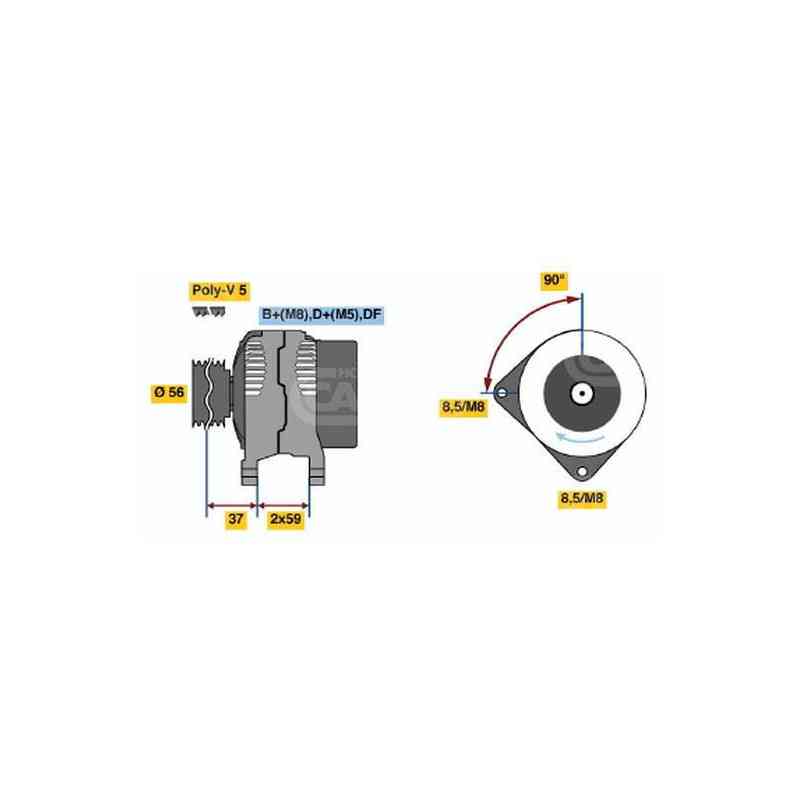 Lichtmaschine 14V 120 Ampere Bosch 0123515008
