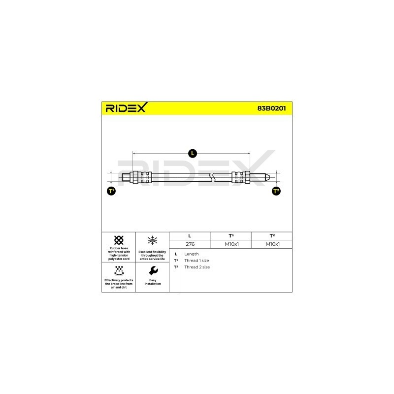 Flexible de frein ALFA ROMEO 0060522547, 116584554501, 60522547