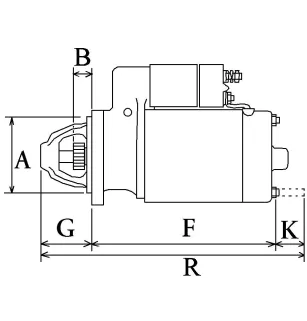 Démarreur 12V 2.1Kw / 10 dents Denso 028000-2260, 028000-2264, lucas 26371, 26371A