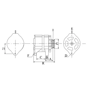 Alternatore 14 Volt 44 A, Bosch 0986032781, Iskra 11.201.294