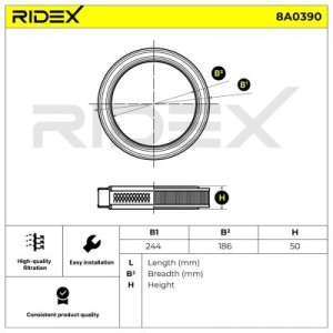 Filtre à air FORD 5020308, 6080390, 79BF9601AA