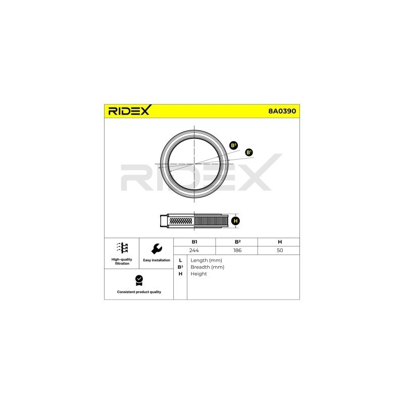 Filtre à air FORD 5020308, 6080390, 79BF9601AA