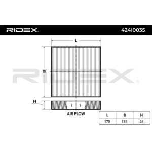 Filtre d'habitacle DAIHATSU 08975B4000, 08975B4000100, 08975K2000