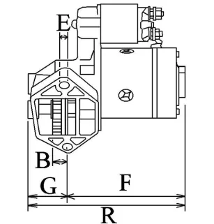 Starter 12V 15 teeth Briggs & Stratton 691564, 693469, 808106, 844717, John Deere M143512