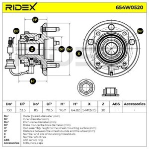 Kit de roulement de roue CHEVROLET 25903295, 96626439, CB31000200D