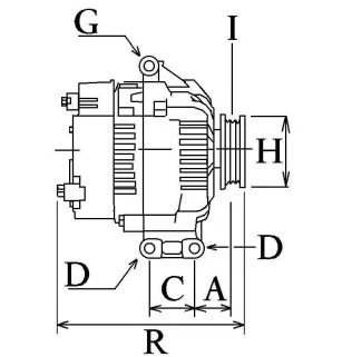 Altérnateur 14V 80Amp Denso 100211-8040, 102211-8040, 102211-8041, Ford 1073090, 1090085