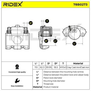 Étrier de frein MERCEDES-BENZ 1634200083, A1634200083,
