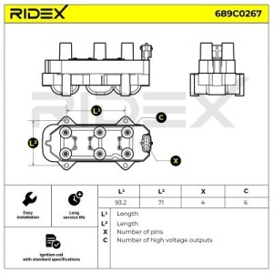 Bobine d'allumage GENERAL MOTORS 120875, 90541062, 90563160