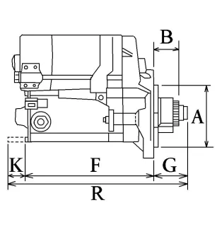 Démarreur 12V 2.2Kw 10dents Caterpillar 1039827, 2803784, Nissan 32A66-00100, Mitsubishi 32A66-00101, Suzuki 32A66-00101