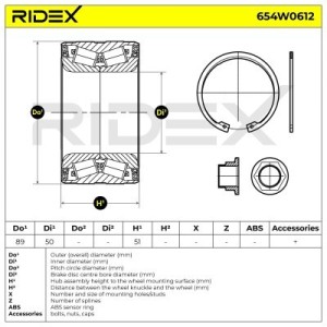 Kit de roulement de roue LAND ROVER LR021939, LR0219639, LR045917