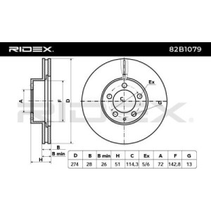 Disque de frein MAZDA T0023325XA, TY013325X, TY013325XA