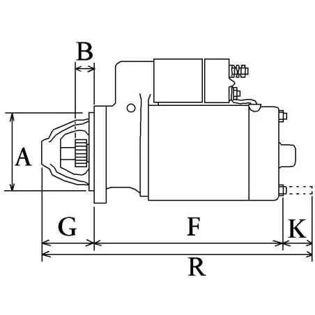 Démarreur 12V 1.2Kw /13 dents Iskra 11.130.782, 11.131.285,AZE2160, BUKH 61201650, 612A1650