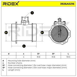 Débitmètre d'air MAN 51094137001, 51094137002, 1789353