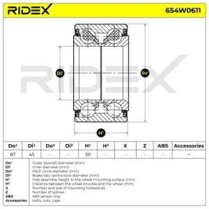 Kit de roulement de roue HYUNDAI, KIA 5171837000, 517203A000, 517203A101