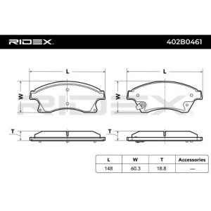 Plaquettes de frein CHEVROLET 13301207, 13356286, 13374966