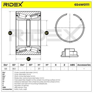 Kit de roulement de roue ISUZU 8944646380, 8944699150, 94464638