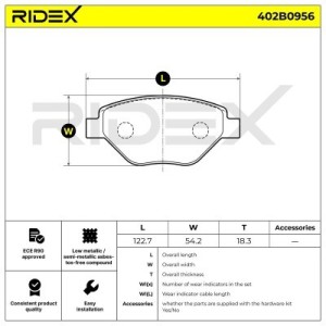 Plaquettes de frein RENAULT 410609192R, 7701207673, 8660004602