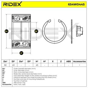 Kit de roulement de roue LEXUS, TOYOTA 9036943008, 9008036021, 9008036078