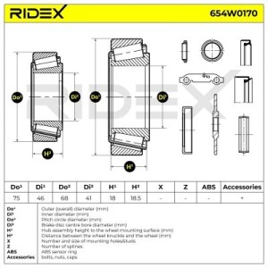 Kit de roulement de roue JAGUAR, ROVER CAC6333, 81934206009, 0009804202